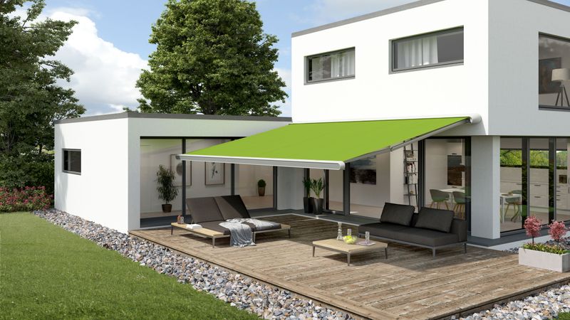 High-end cassette awning for patios and balconies: markilux MX-1 compact