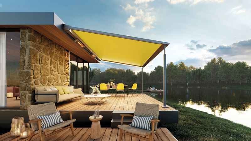 markilux pergola cubic on a house by the lake