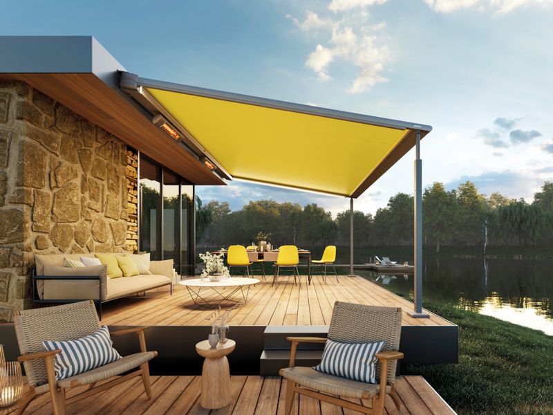 markilux pergola cubic on a house by the lake