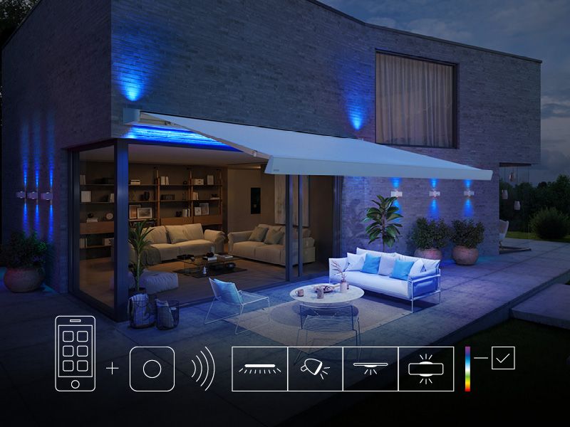 mx light ambient Colored light in a selected spectrum color: control, dimmer, fade via the app and on-site bridge (Philips Hue) in the radio standard ZigBee.