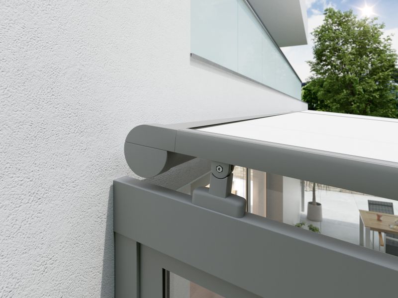 Detail image markilux 870 tracfix in anthracite (secure cover guidance zip technology without gap between cover and guide track)
