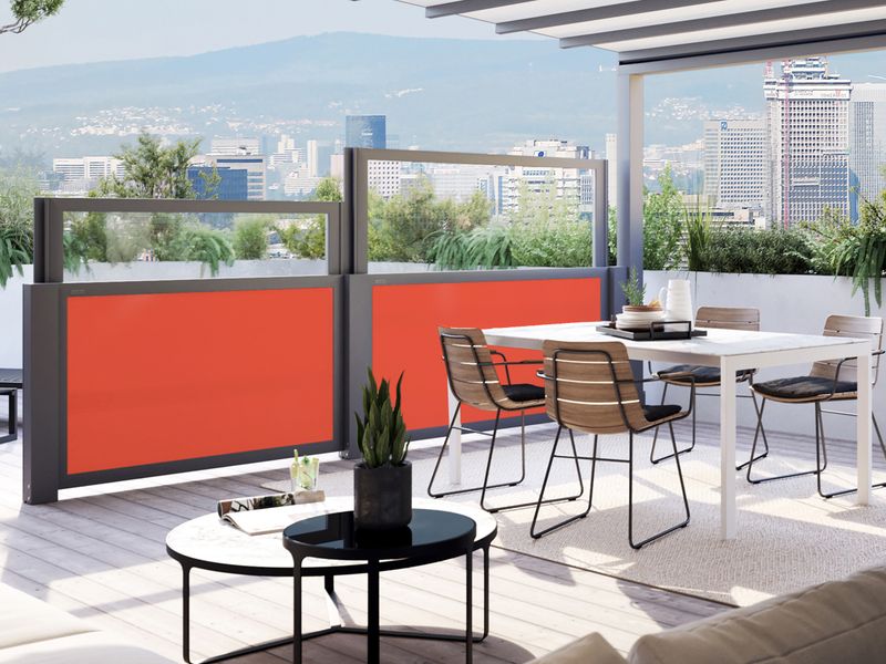 elevador markilux format com janela panorâmica num terraço de cobertura