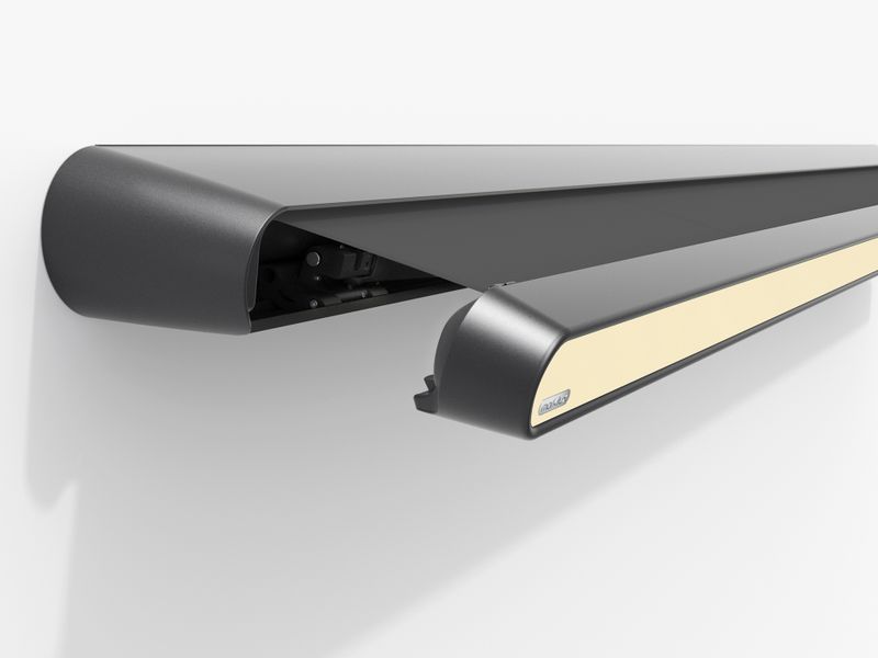 De MX-1 compact met een antraciet cassette en een frontpaneel in de kleur licht ivoorkleurig.