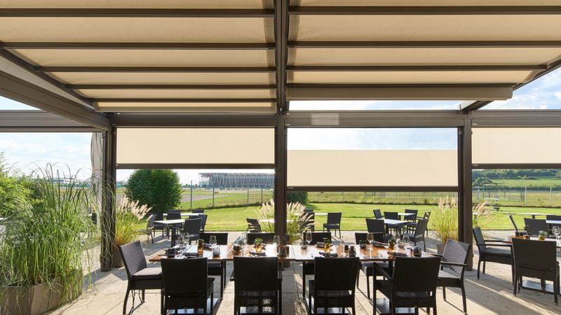 Markise mx pergola stretch med beige dug